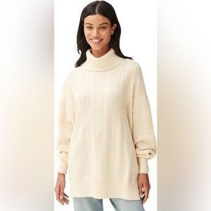 Lucky Brand Women's Long Sleeve Turtleneck Textured Stitch Sweater, size S